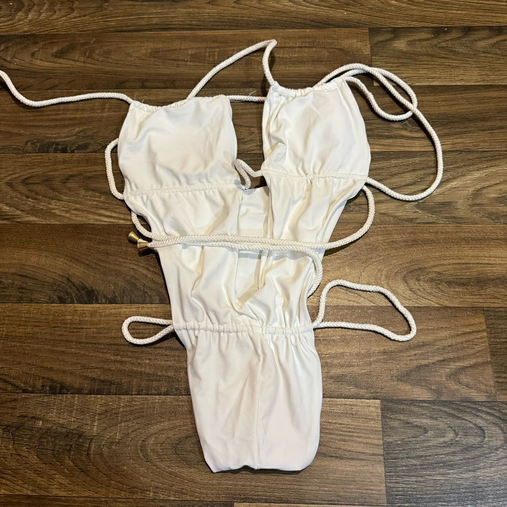 White tie up FN swimsuit